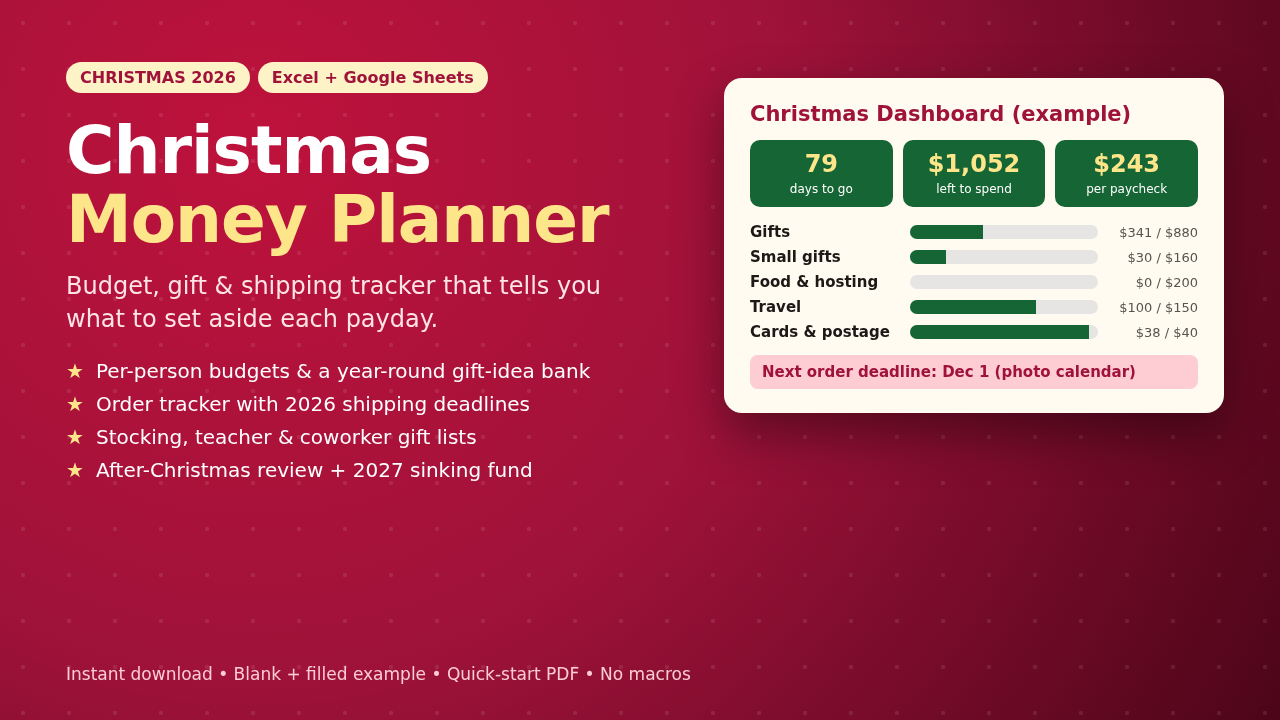 Christmas Money Planner 2026 cover